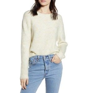BP Women's Marl Pullover Crew-neck Long sleeve Sweater Chunky Drop Shoulder S